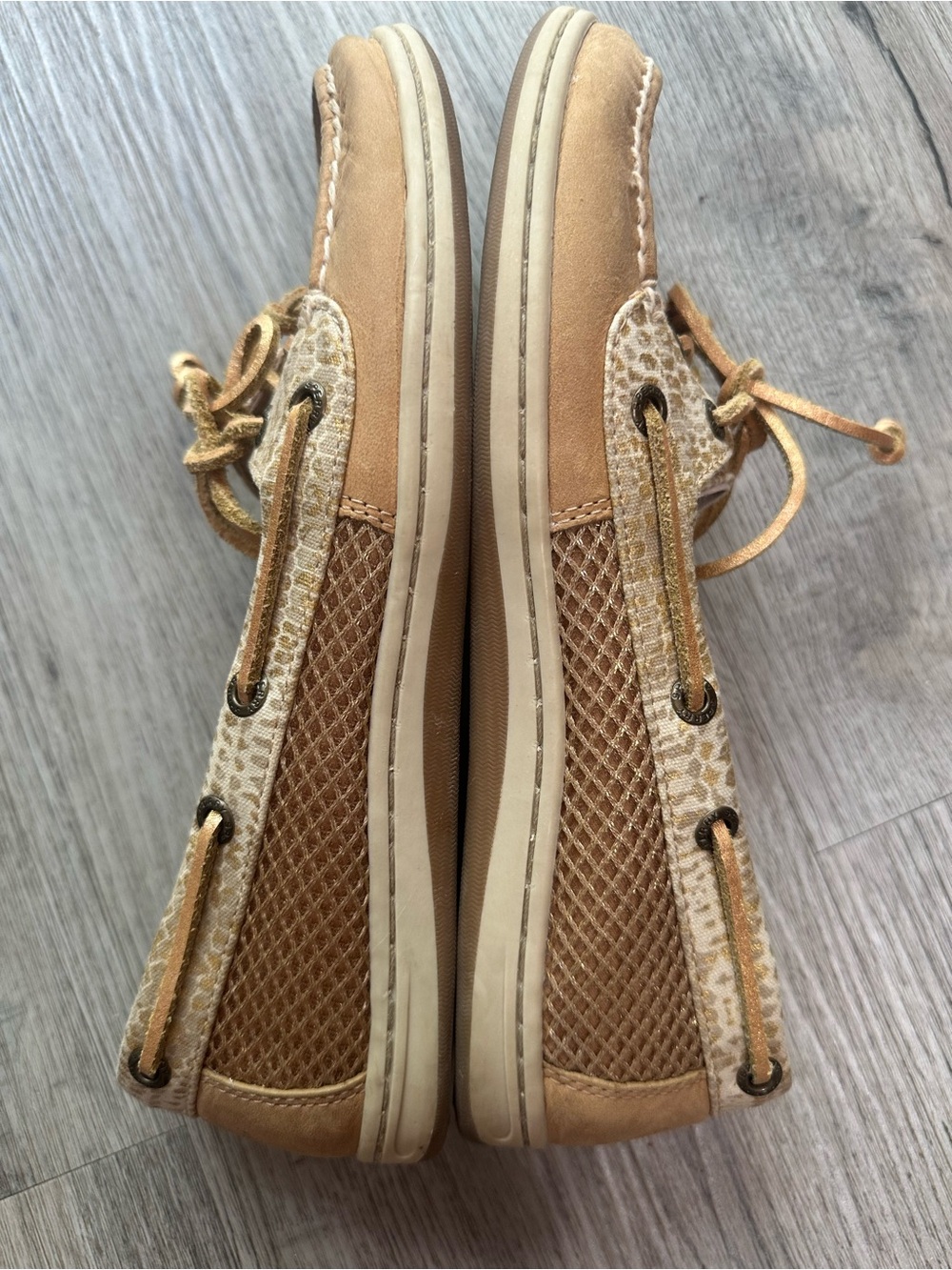 Sperry Women's Tan Snake-Print Moccasin Boat Shoes - Picture 7 of 10